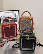 Genuine Leather Women's Crossbody Bag with Tassels
