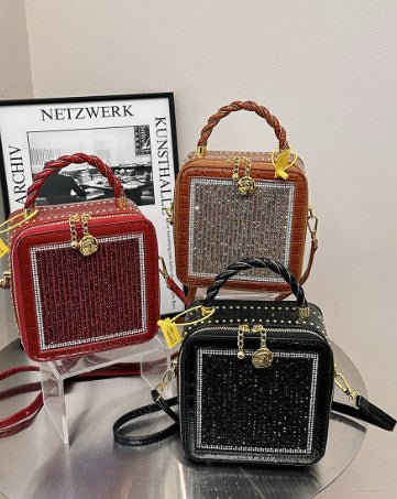 Genuine Leather Women's Crossbody Bag with Tassels