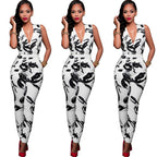 Elegant Floral Halter Neck Women's Summer Jumpsuit