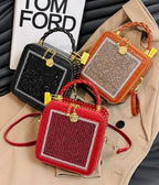 Genuine Leather Women's Crossbody Bag with Tassels