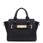 Litchi Texture Genuine Leather Platinum Crossbody Bag