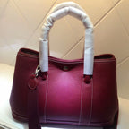 Women's Litchi Texture Leather Tote Bag