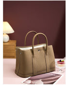 Women's Litchi Texture Leather Tote Bag
