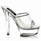 High-Heel Transparent Rhinestone Stiletto Sandals & Slippers