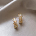 925 Silver Needle Zircon Geometric Earrings for Women Light Luxury Jewelry