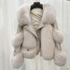 Women's Faux Fur Coat Cotton Padded Lapel Faux Leather Winter Warm Outerwear