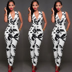 Elegant Floral Halter Neck Women's Summer Jumpsuit