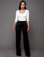 Double-Breasted Flare Trousers