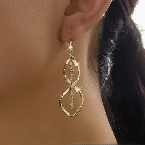Spiral Design Alloy Pendant Earrings for Women
