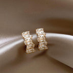 925 Silver Needle Zircon Geometric Earrings for Women Light Luxury Jewelry