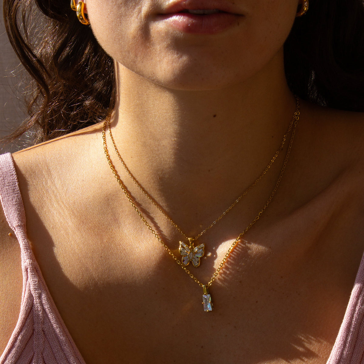 Vivian Baguette Pendant Necklace