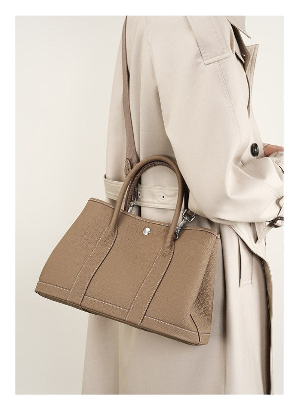 Women's Litchi Texture Leather Tote Bag