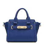 Litchi Texture Genuine Leather Platinum Crossbody Bag