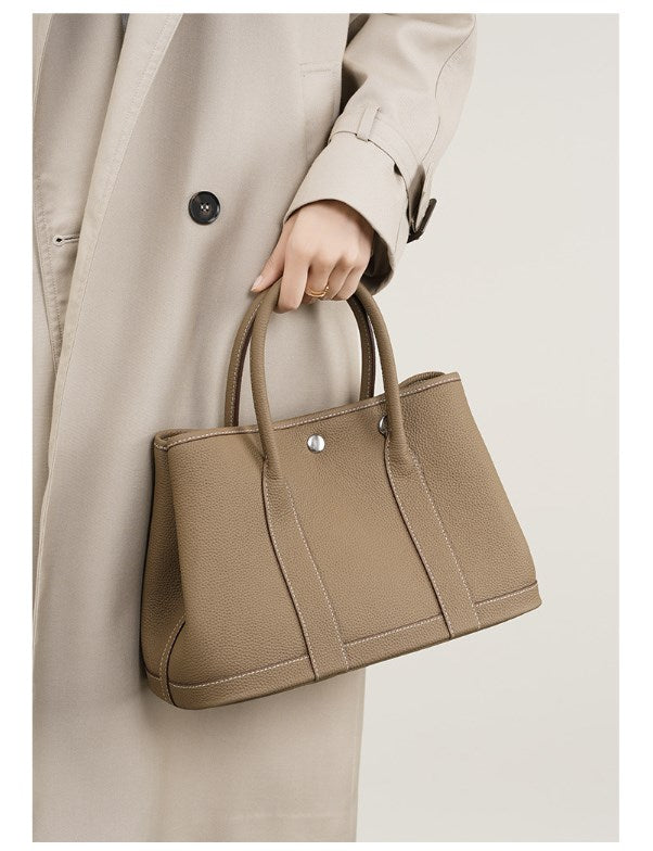 Women's Litchi Texture Leather Tote Bag