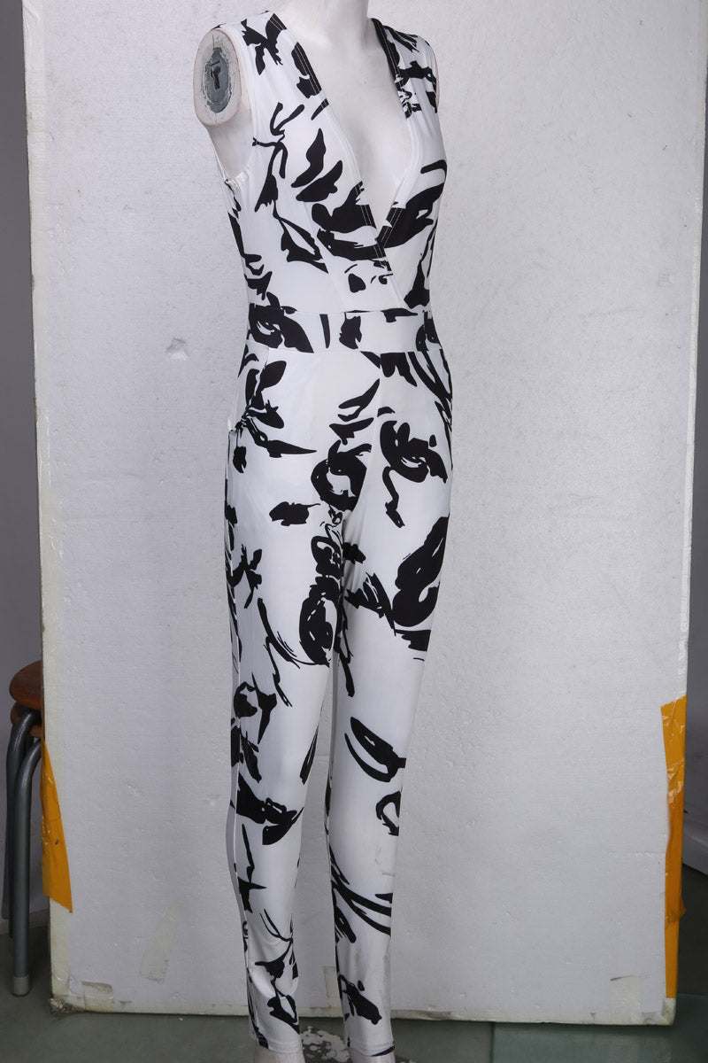 Elegant Floral Halter Neck Women's Summer Jumpsuit