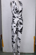 Elegant Floral Halter Neck Women's Summer Jumpsuit