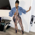 Fashionable Printed Jumpsuit with Halter Neck