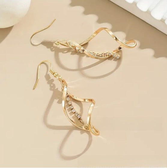Spiral Design Alloy Pendant Earrings for Women