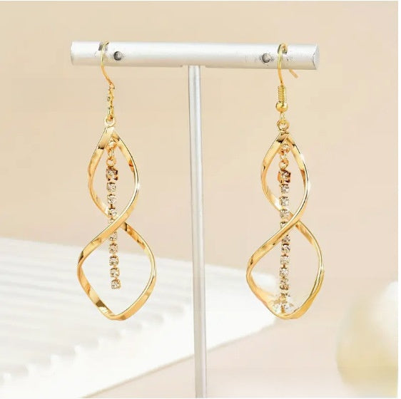 Spiral Design Alloy Pendant Earrings for Women