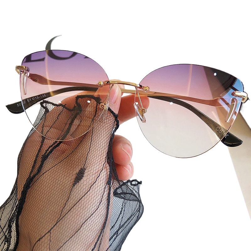 Frameless UV Protection Women Sunglasses