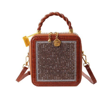 Genuine Leather Women's Crossbody Bag with Tassels