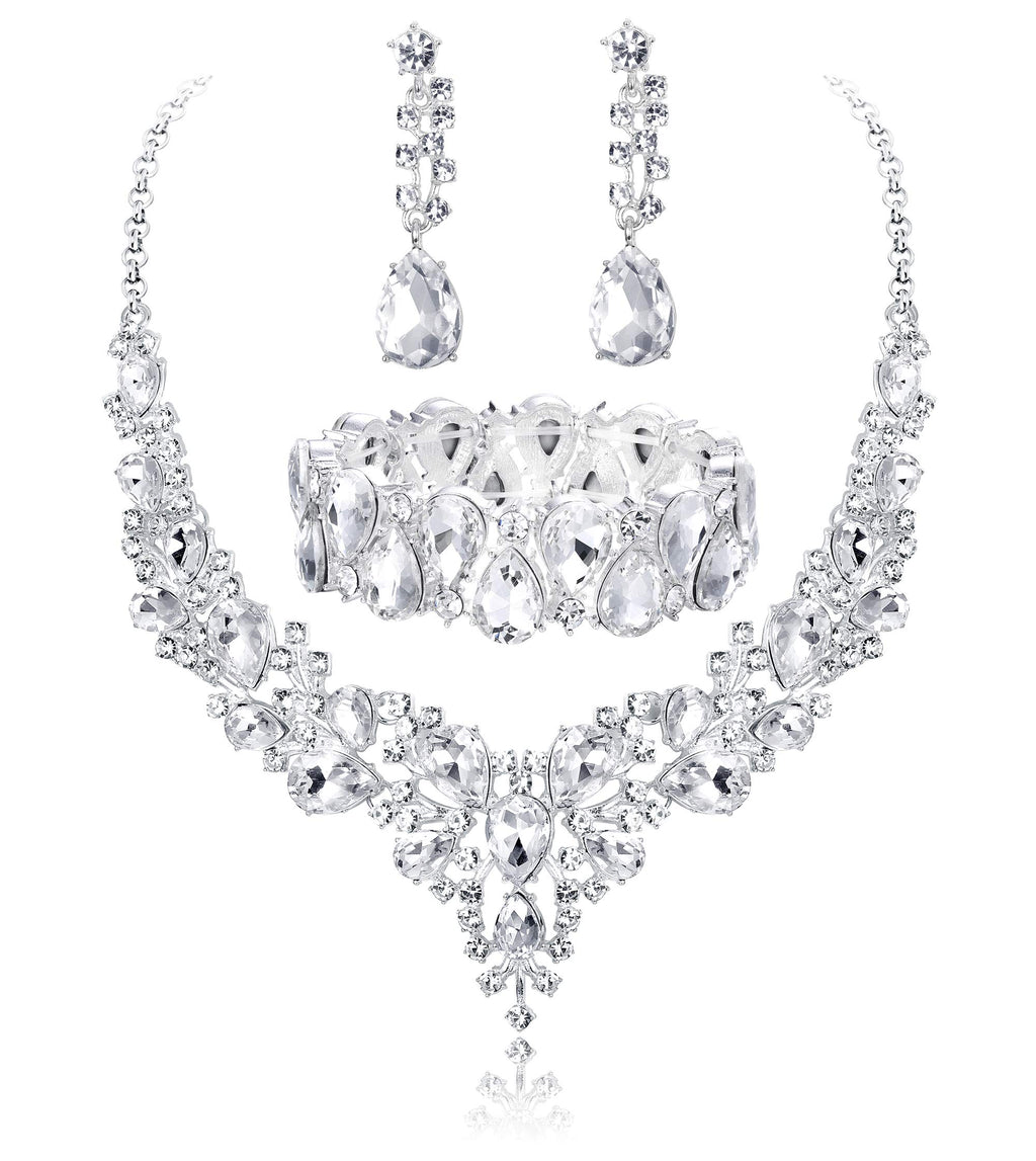 Crystal Bridal Jewelry Set – Necklace, Earrings & Bracelet
