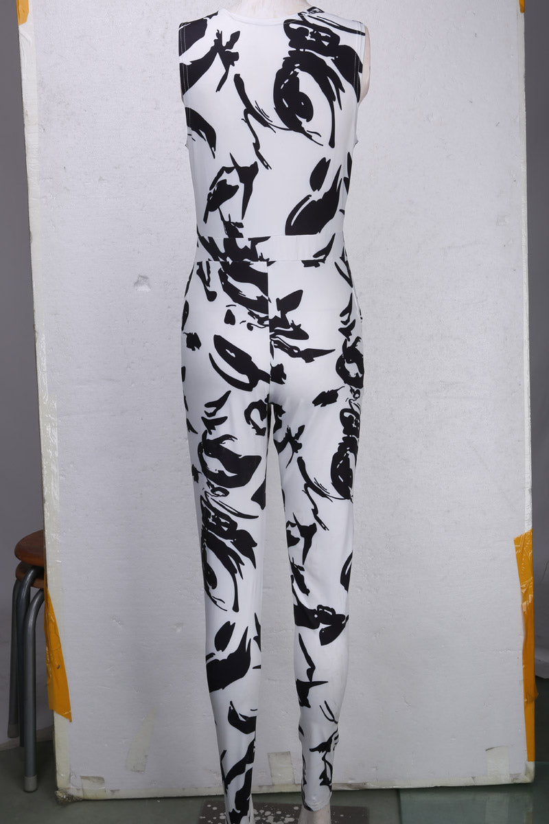 Elegant Floral Halter Neck Women's Summer Jumpsuit